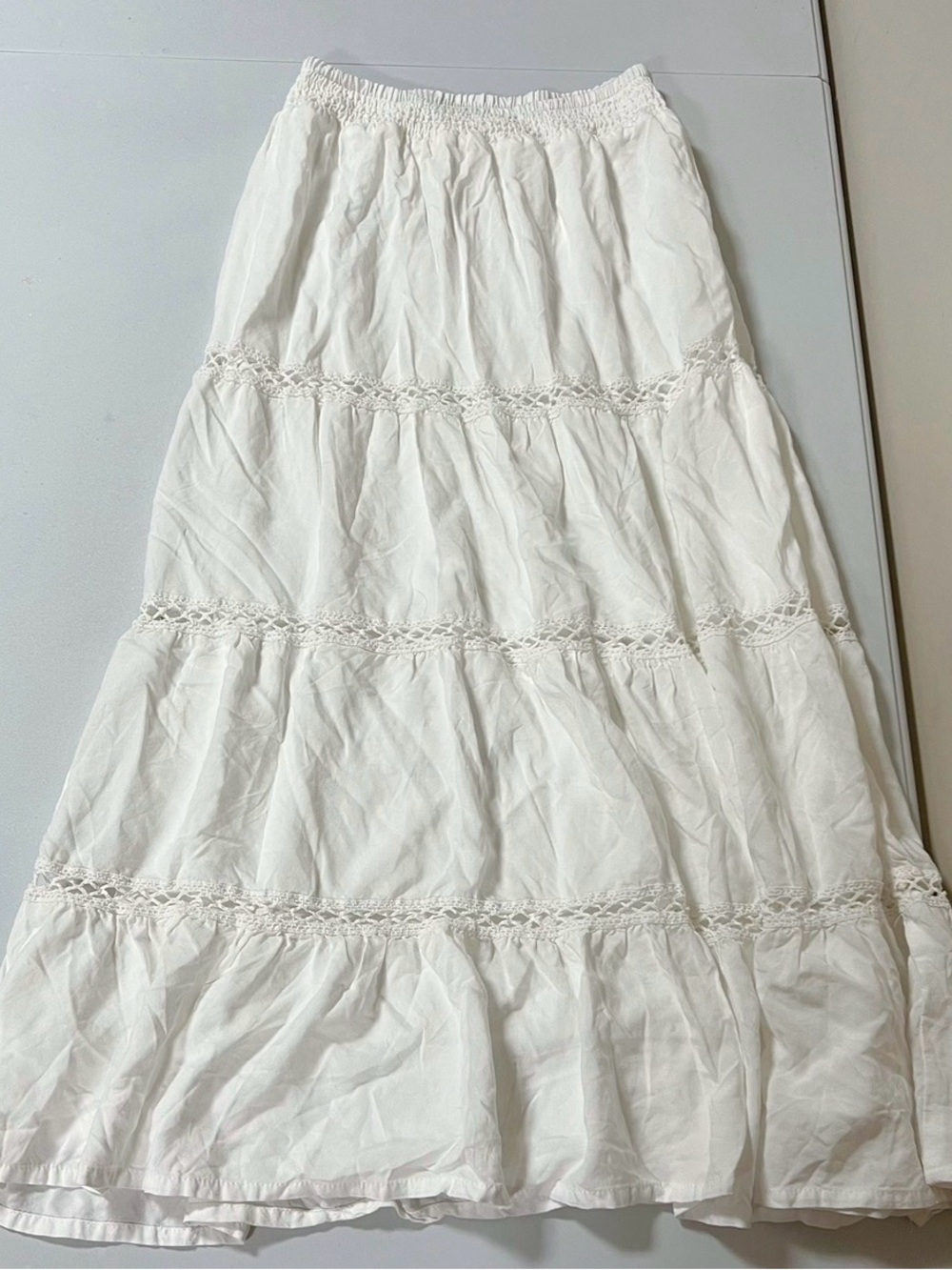 White Solid Linen Maxi Skirt Bottoms Size XS 🤍✨ #linen #casual #skirt #bottoms